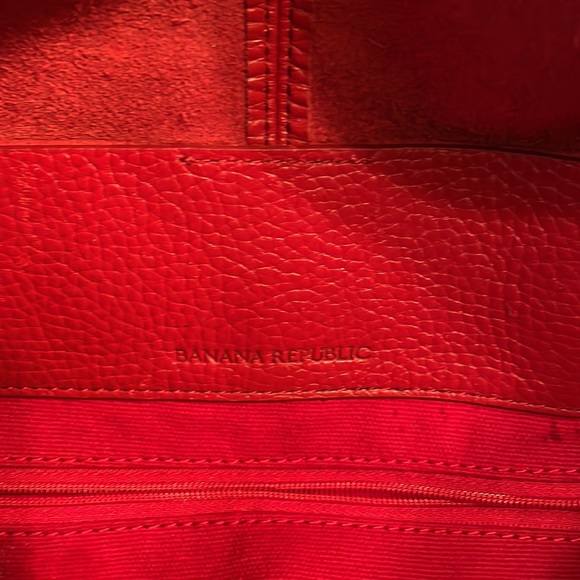 Red Leather Banana Republic Tote - Picture 5 of 10